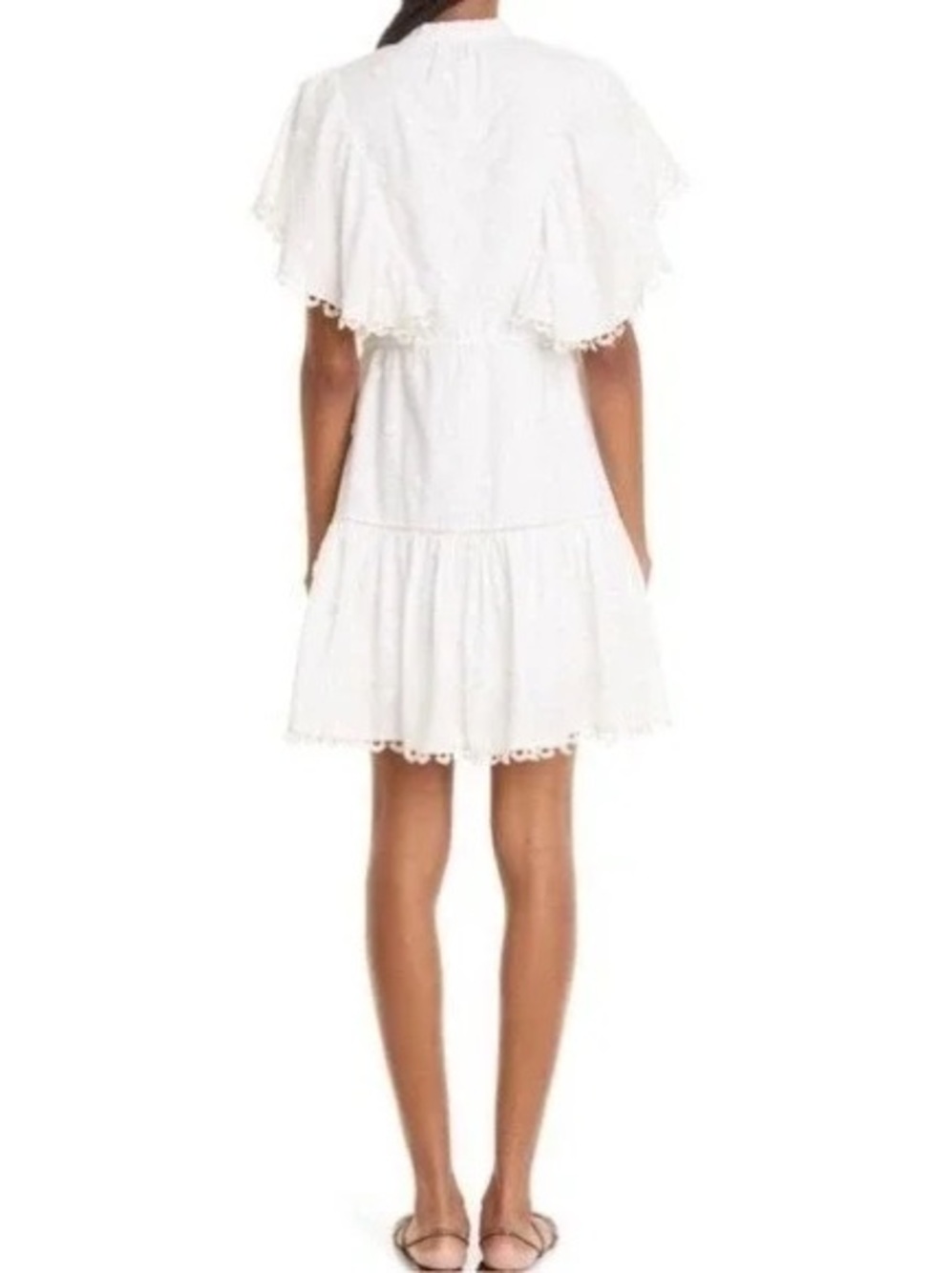 Farm Rio 3D Flower A-Line Cotton Mini Dress white Size S NWT - Picture 5 of 10
